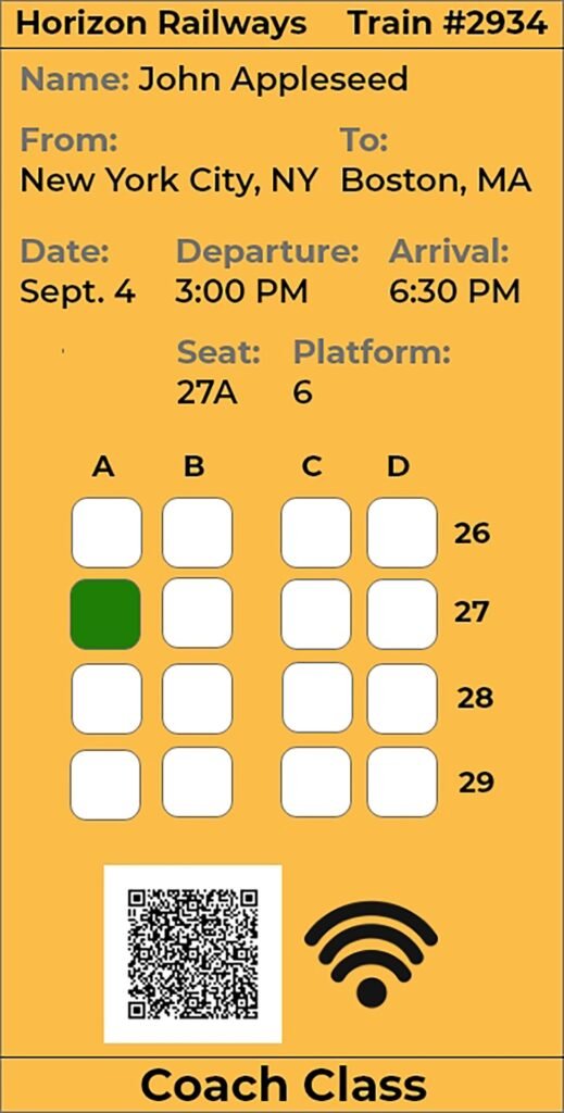 Digital Train Ticket Design