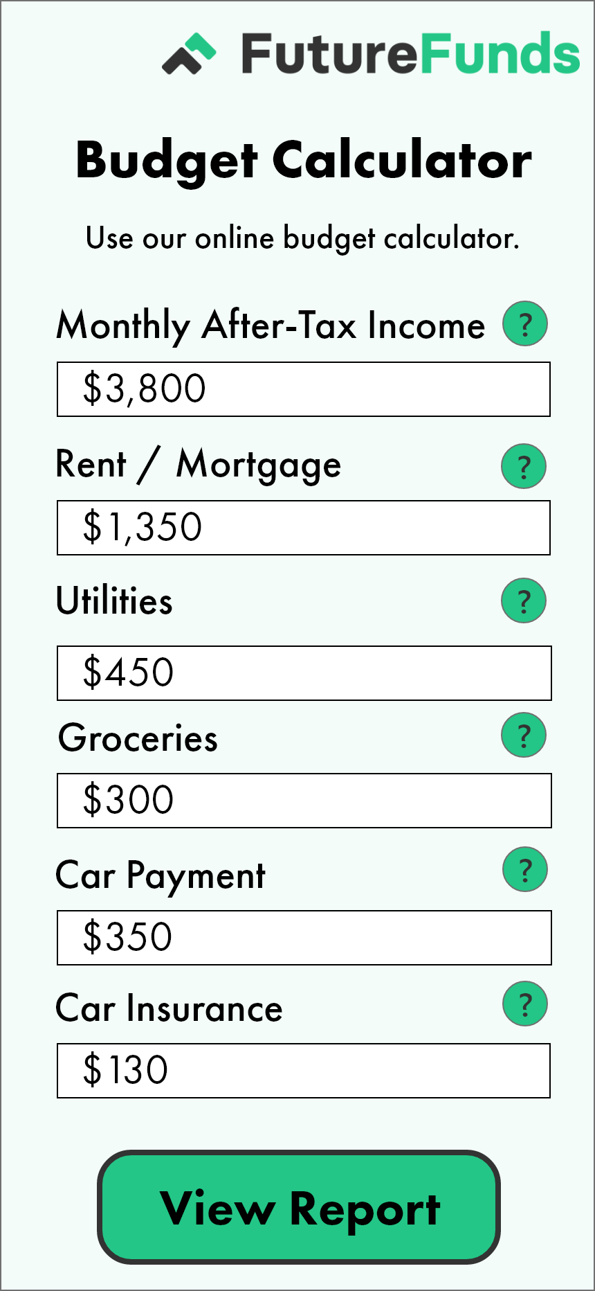 UX Mobile Design: Budget Calculator